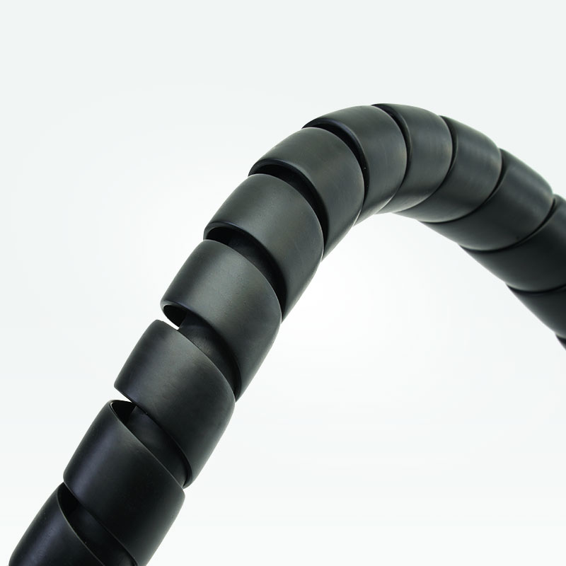 Polypropylene hydraulic hose spiral wrap with wide flat profile